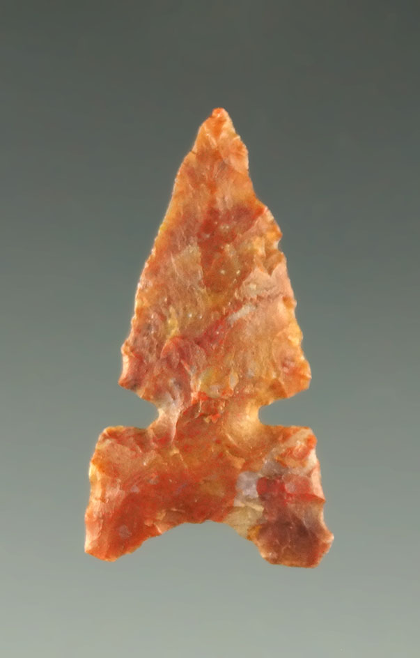 15/16" Washita Sidenotch made from colorful material found in Oklahoma. Ex. Shewey.