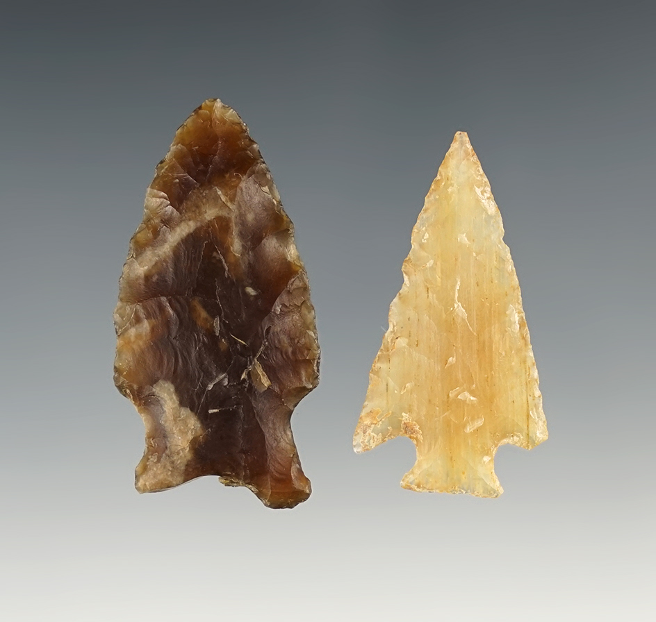 Set of North Dakota points in great condition.  The largest is 1 3/4".