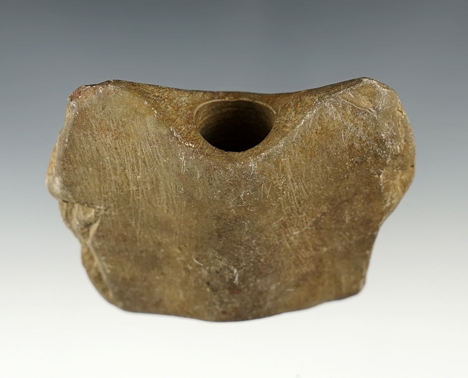 3 1/8" wide Wing Bannerstone Preform found in the Eastern U.S.  Drilling started but not complete.