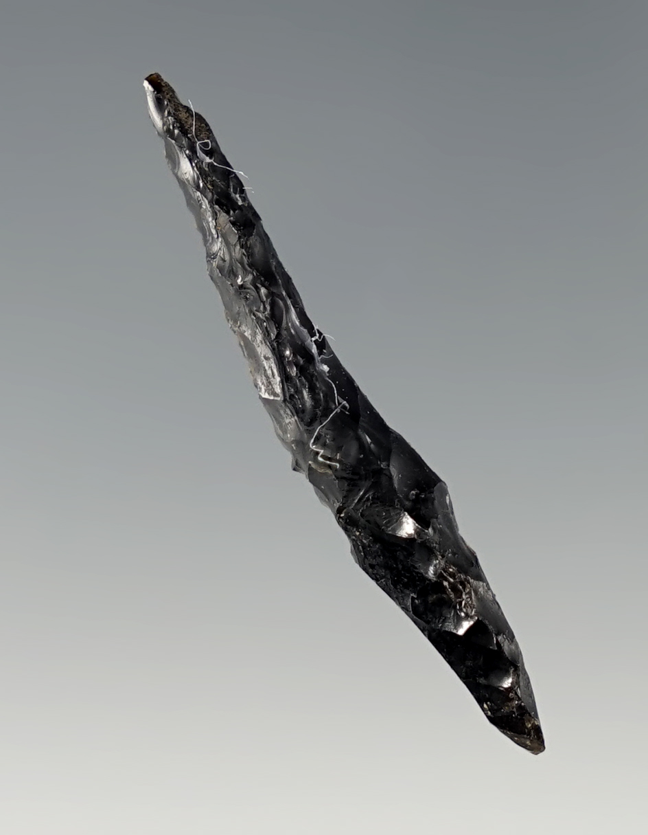 1 9/16" Obsidian Nose Pin found in The Dalles, Oregon.