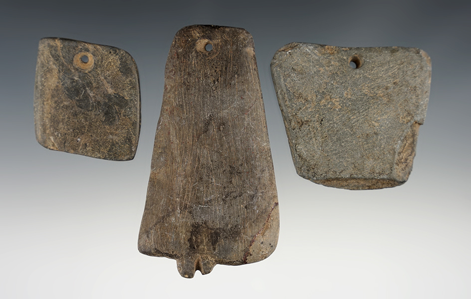 Set of 3 New Mexico Stone Pendants made from stone. The largest is 3 9/16".