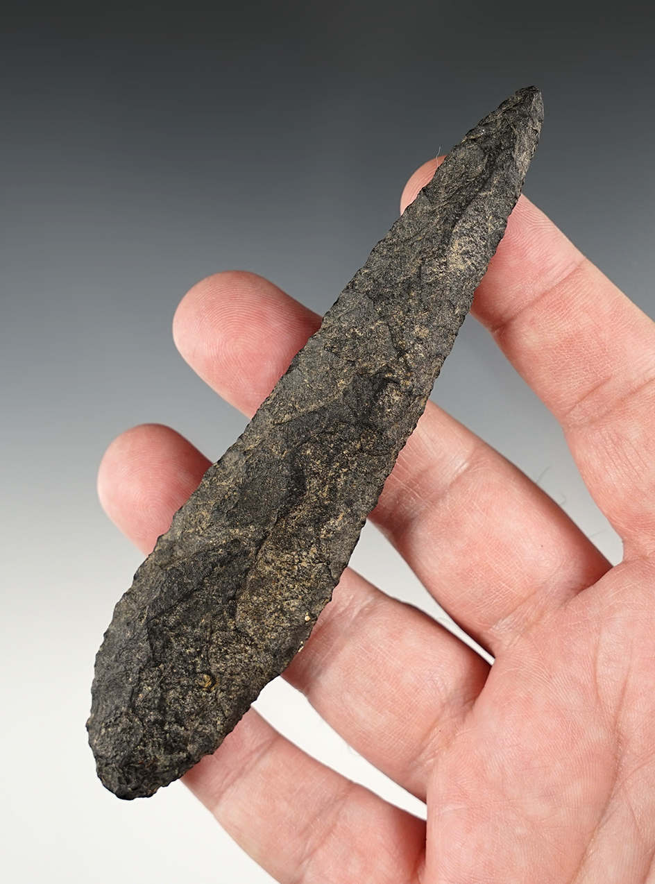 Fine 5 1/16" Wahmuza made from Basalt and found in Patterson, Benton Co., Washington.