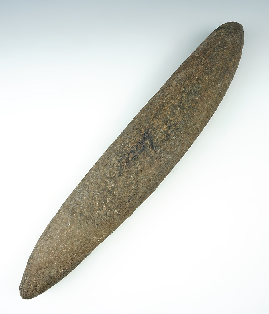 Nice 14 1/4" Roller Pestle made from Hardstone. Found in the Midwestern U.S.