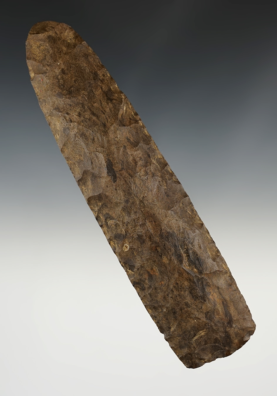 Finely made 6 7/8 Dover flint Celt found in Humphreys Co., Tennessee.