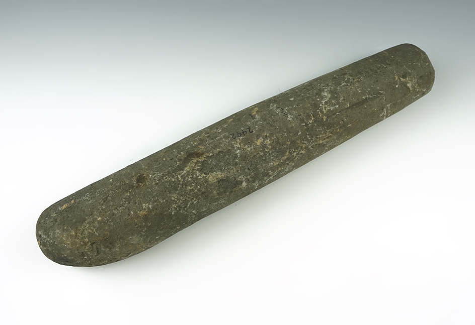 12 1/2"  long well patinated Roller Pestle found in the Midwestern U.S.