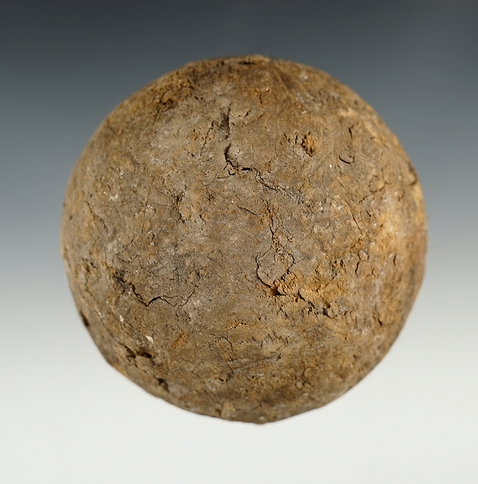 2 7/8" Wooden Club Head/Ball. Found in a rock shelter in Russell Co., Virginia. Davis COA.