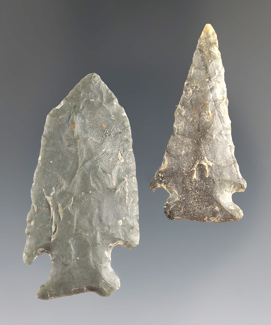 Pair of nicely made points from North Carolina, largest is 2".