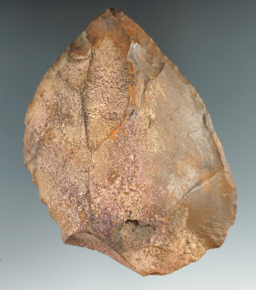 4 3/8" heavily patinated Paleo Uniface Knife found the Santa Fe River, Columbia Co., Florida.