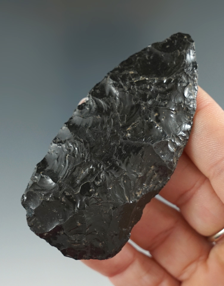 2 1/16" pre-Columbian obsidian Blade found in Mexico.