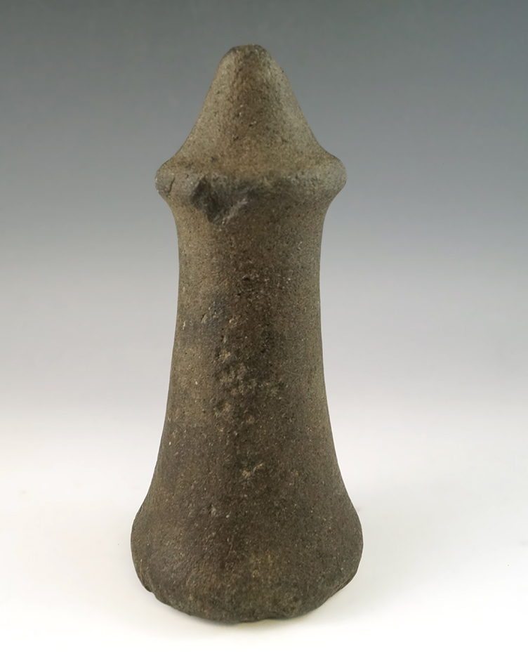 7 3/4" Stylized Knobbed Top Bell Pestle that is exceptionally well made. Found in Oregon.