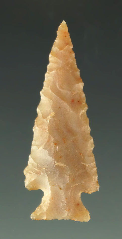 Ex. Museum! 1 3/16" well styled and nicely flaked Scallorn point  Oklahoma.In Overstreet 15th.