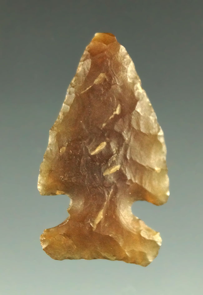 1 1/8" Black Mesa point made from brown agate found in Mason County Colorado.