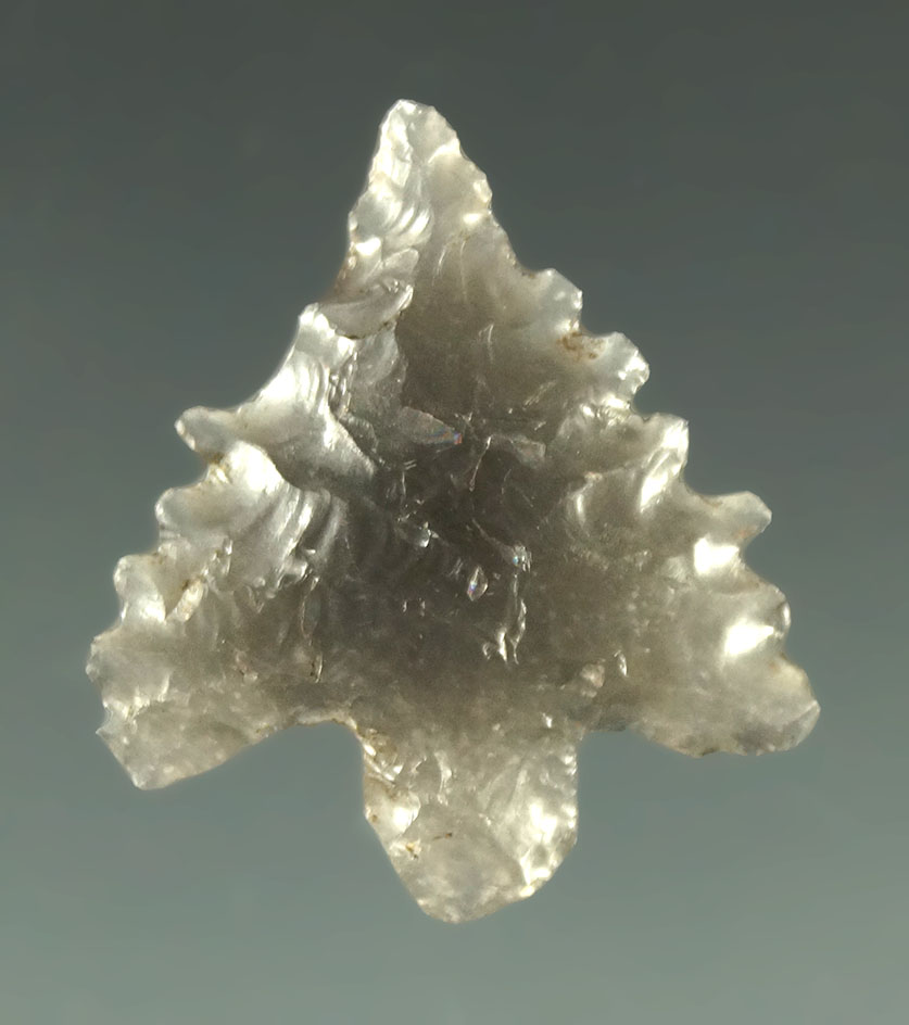 Ex. Museum! 3/4" Calapooya point made from highly translucent obsidian - northern California.