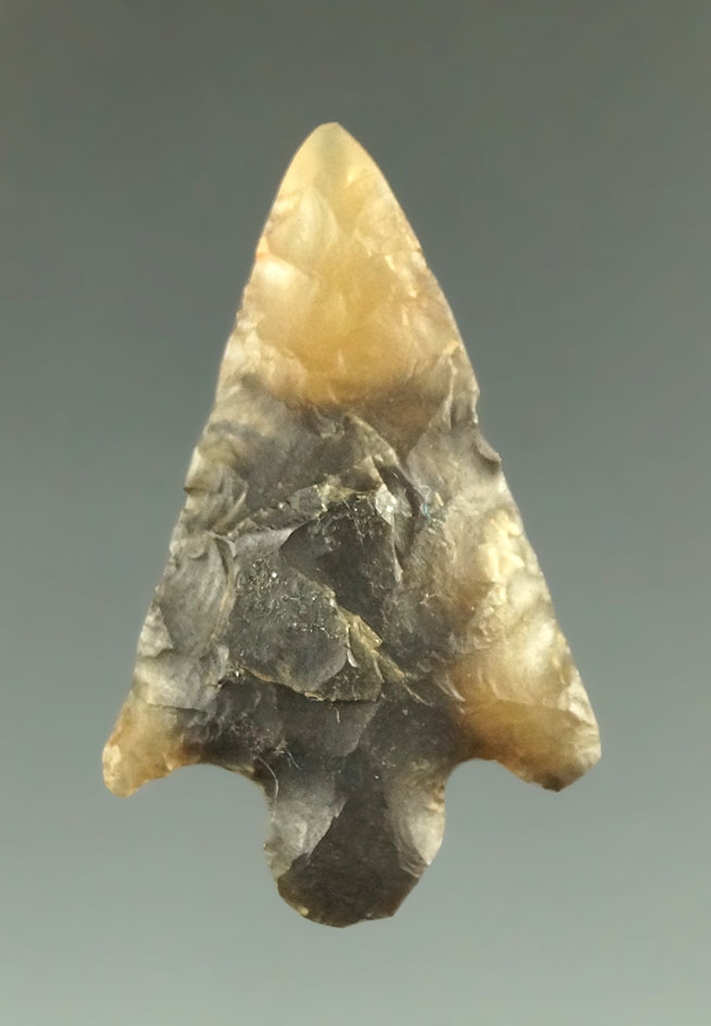 1 1/8" Gypsum Cave point found in Grants New Mexico made from black and white agate.