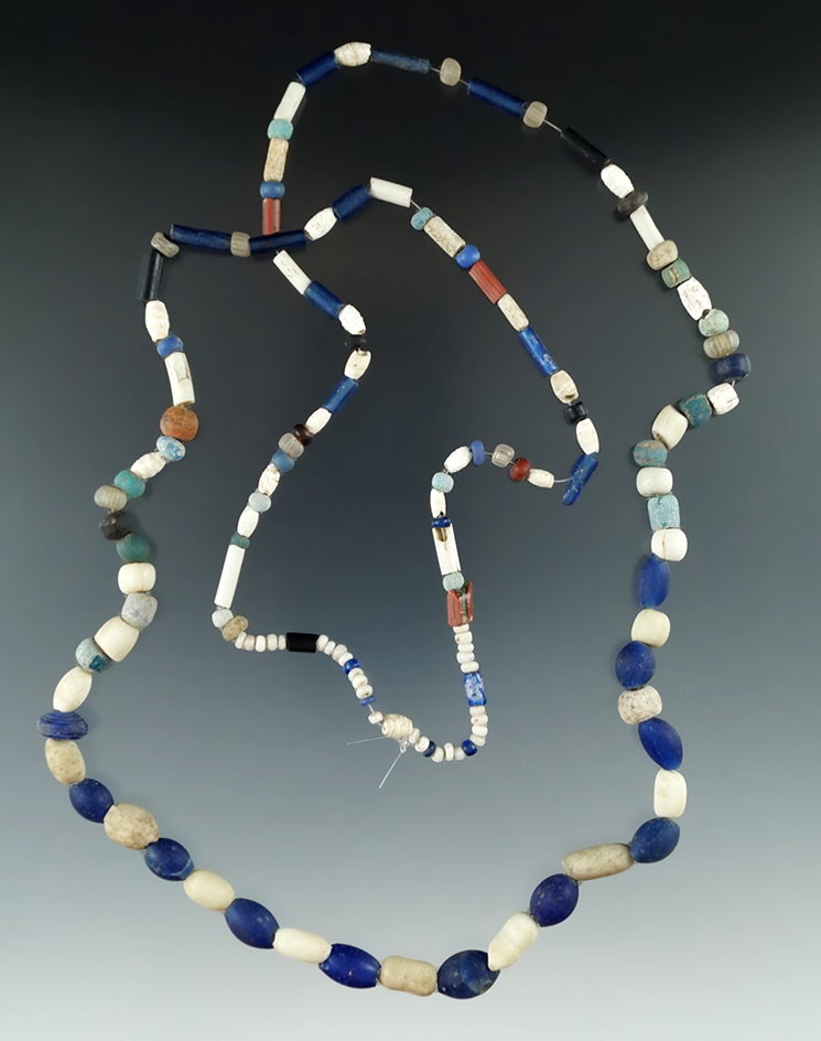 30" long strand of assorted trade & Shell beads - early 1500s-1835 - Cherokee County North Carolina.