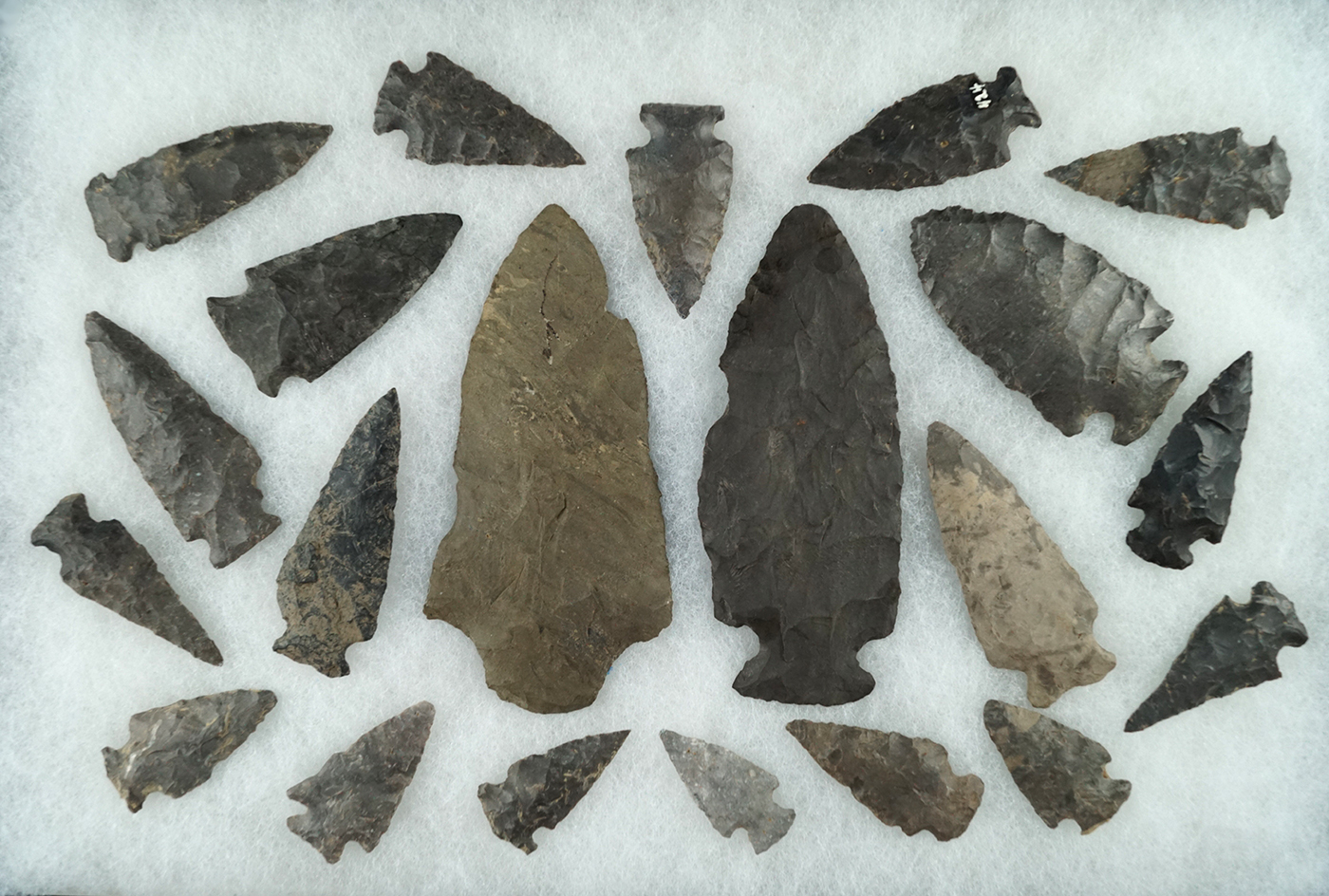 21 assorted archaic points and knives found in Otsego County NY near the upper Susquehanna.