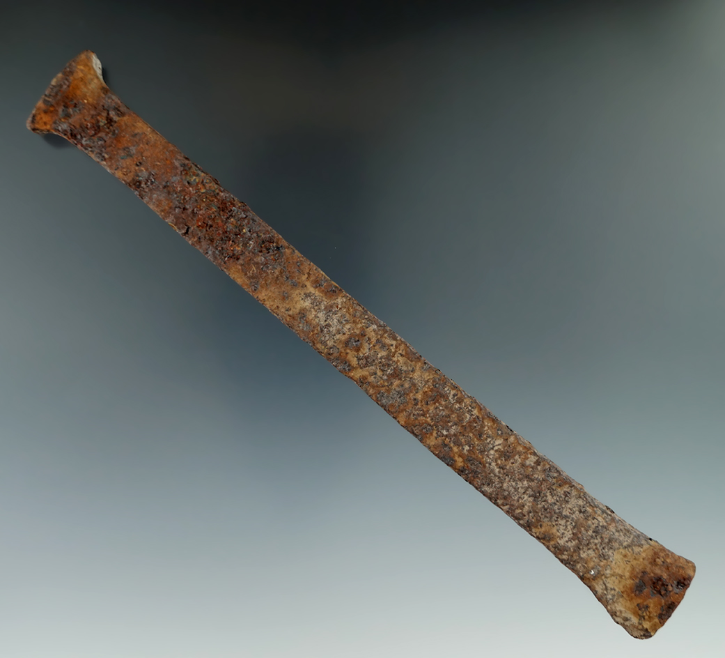 8" iron trade chisel found in the 1950s near Wishram, Columbia River. Comes with a Bennett COA.