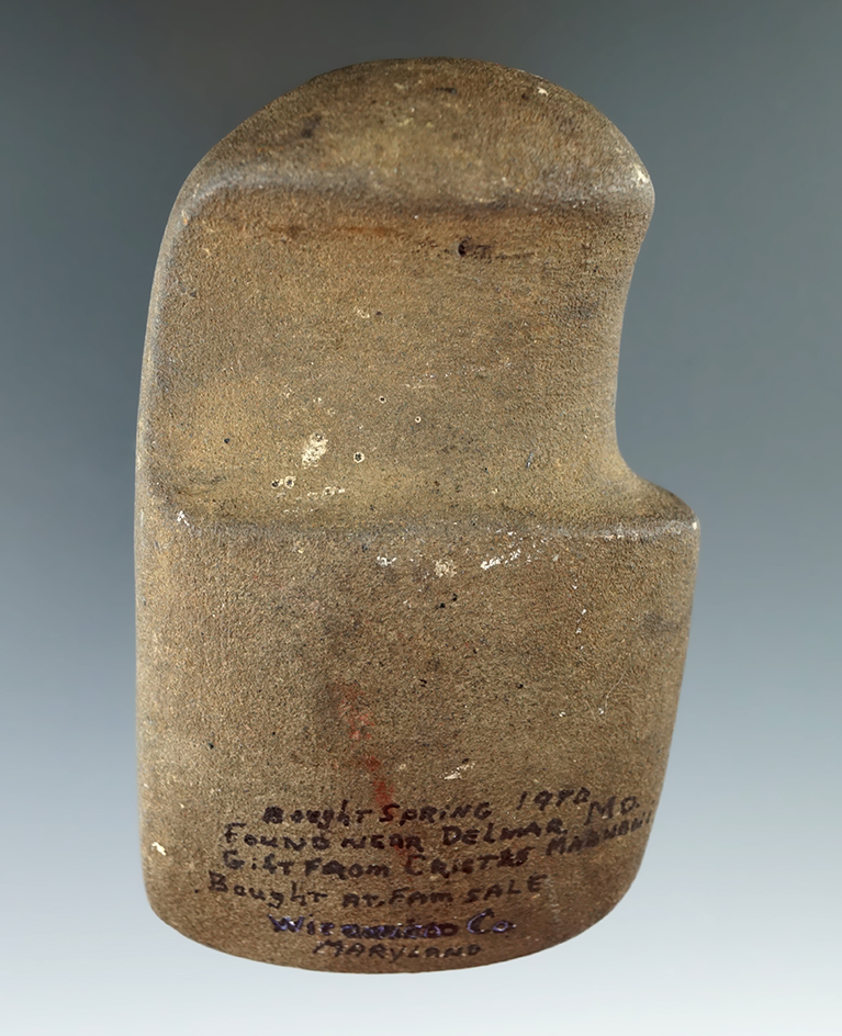 4 5/16" nicely grooved 3/4 grooved Axe found near Delmar, Maryland which sold at a farm sale.