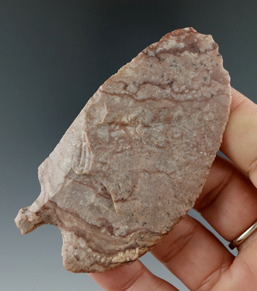 Very unique flake knife with a corner tang - New Mexico. Part of the tang base was reglued.