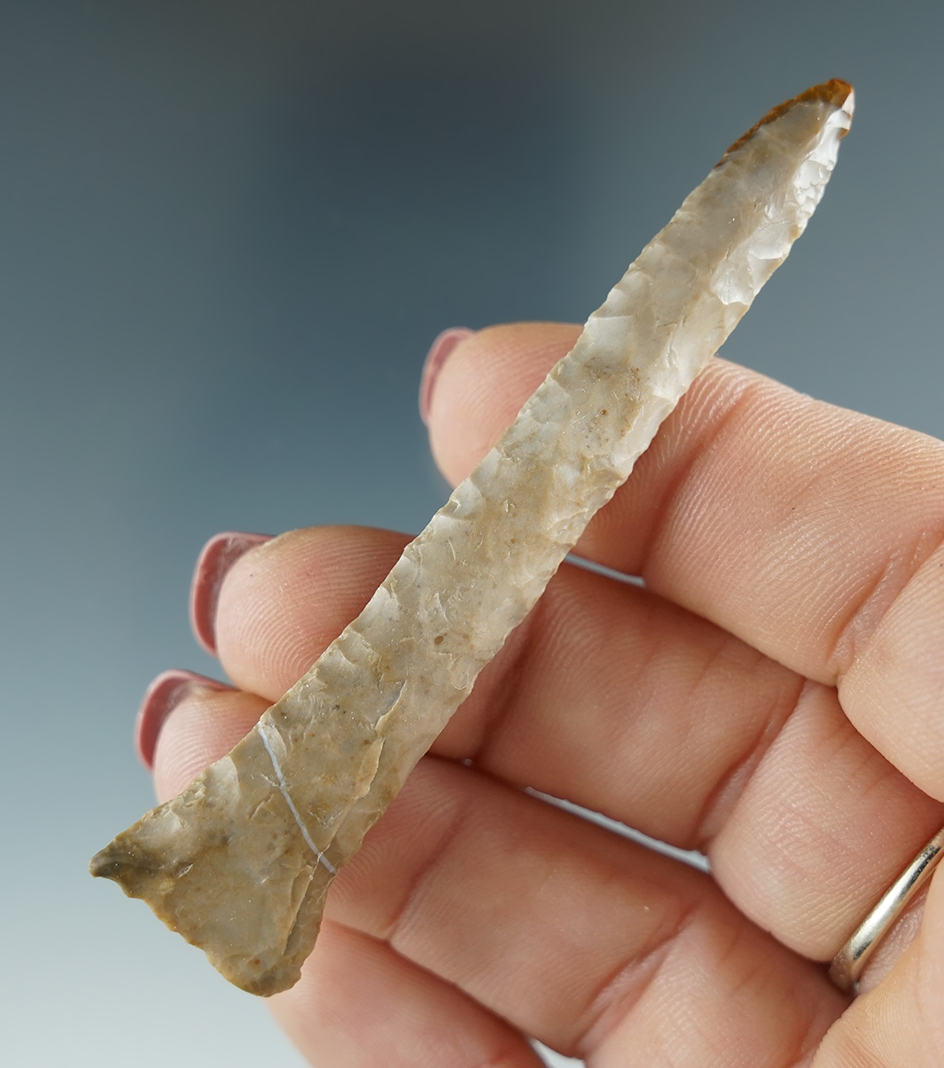 3" Drill made from light tan Jasper. Found near the Columbia River, OR.