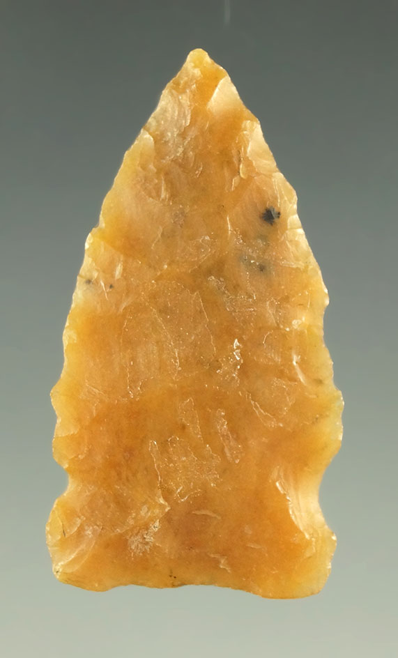 1 3/8" Logan Creek point found in Wyoming. Ex. Bob Roth.