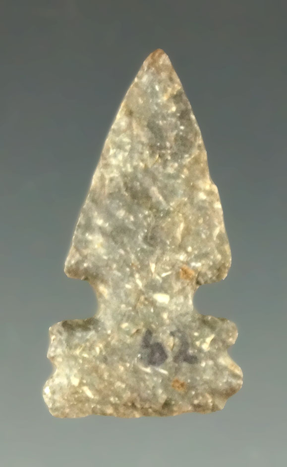 Nicely styled 1" Huffaker Sidenotch point found in Kansas.