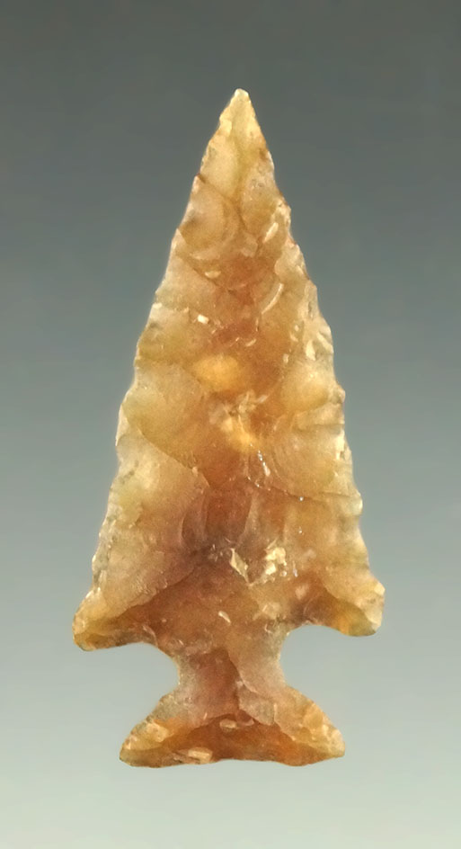 1 5/16" nicely translucent Cornernotch arrowhead found in the Dakotas.