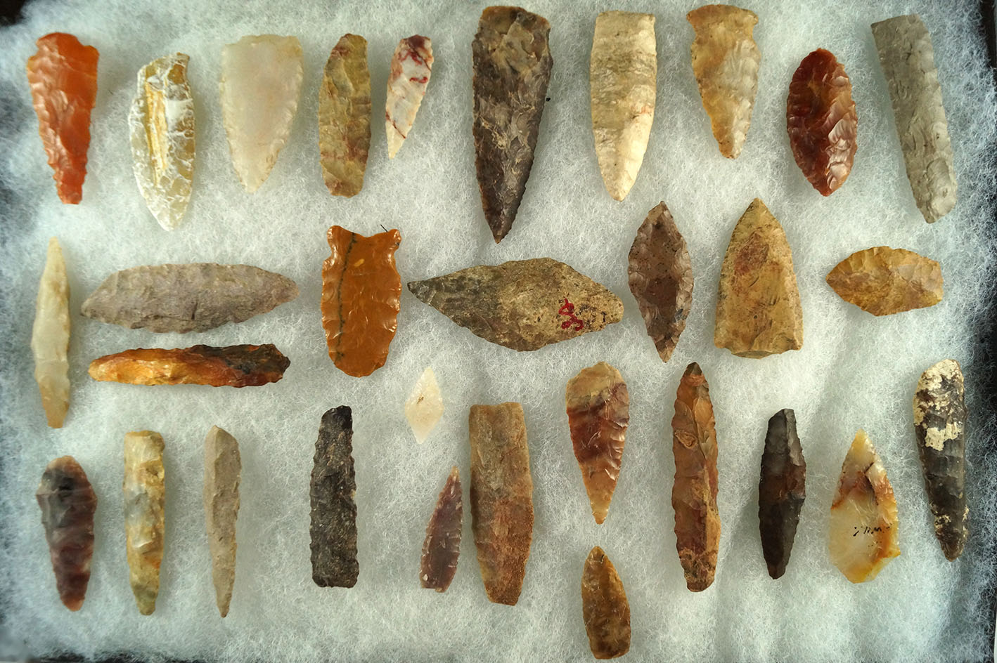 Group of assorted Flint artifacts found in the Western U. S. Largest is 2 5/8".