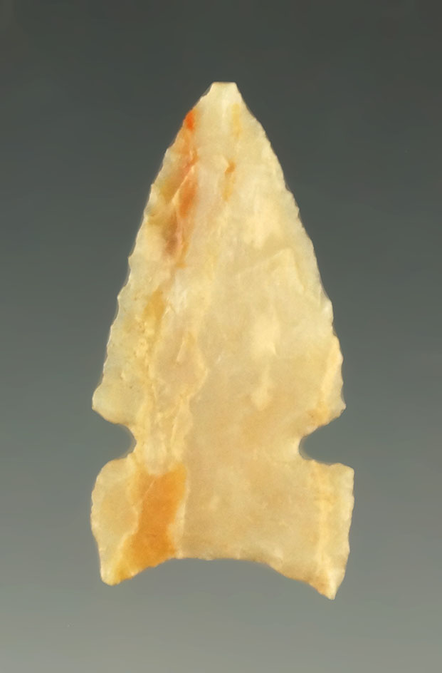1 3/16" Alibates Flint Sidenotch that is nicely translucent found in Colorado.