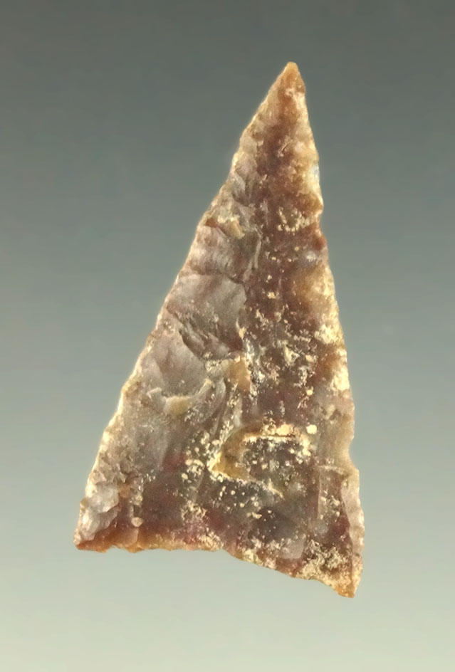 Beautifully patinated 1 3/16" Triangular Arrowhead found in Kansas.