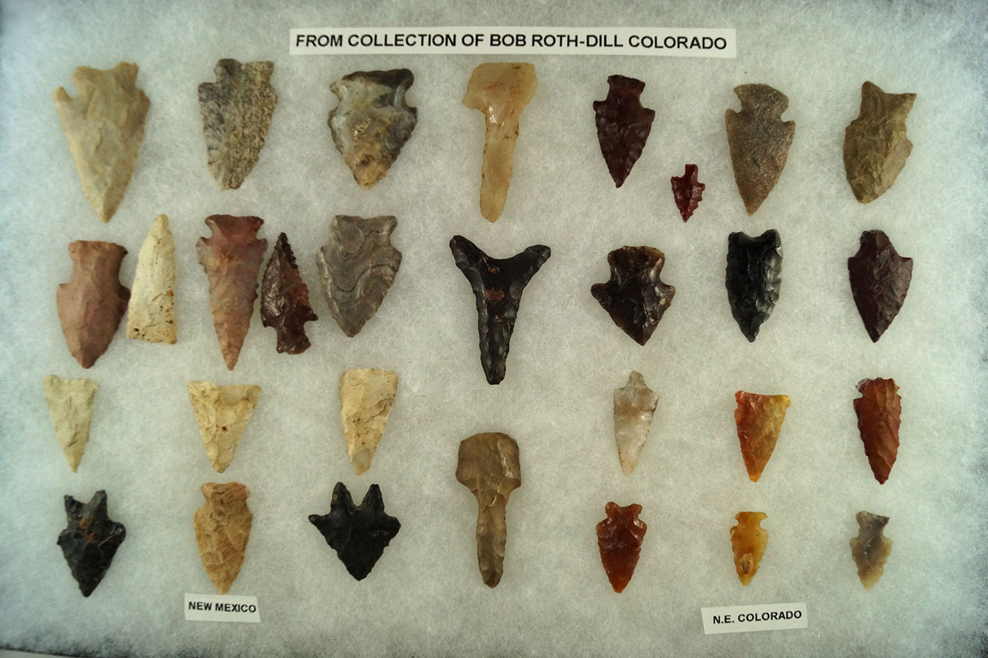 Group of assorted Arrowheads and Drills found in Colorado and New Mexico, largest is 1 5/8".