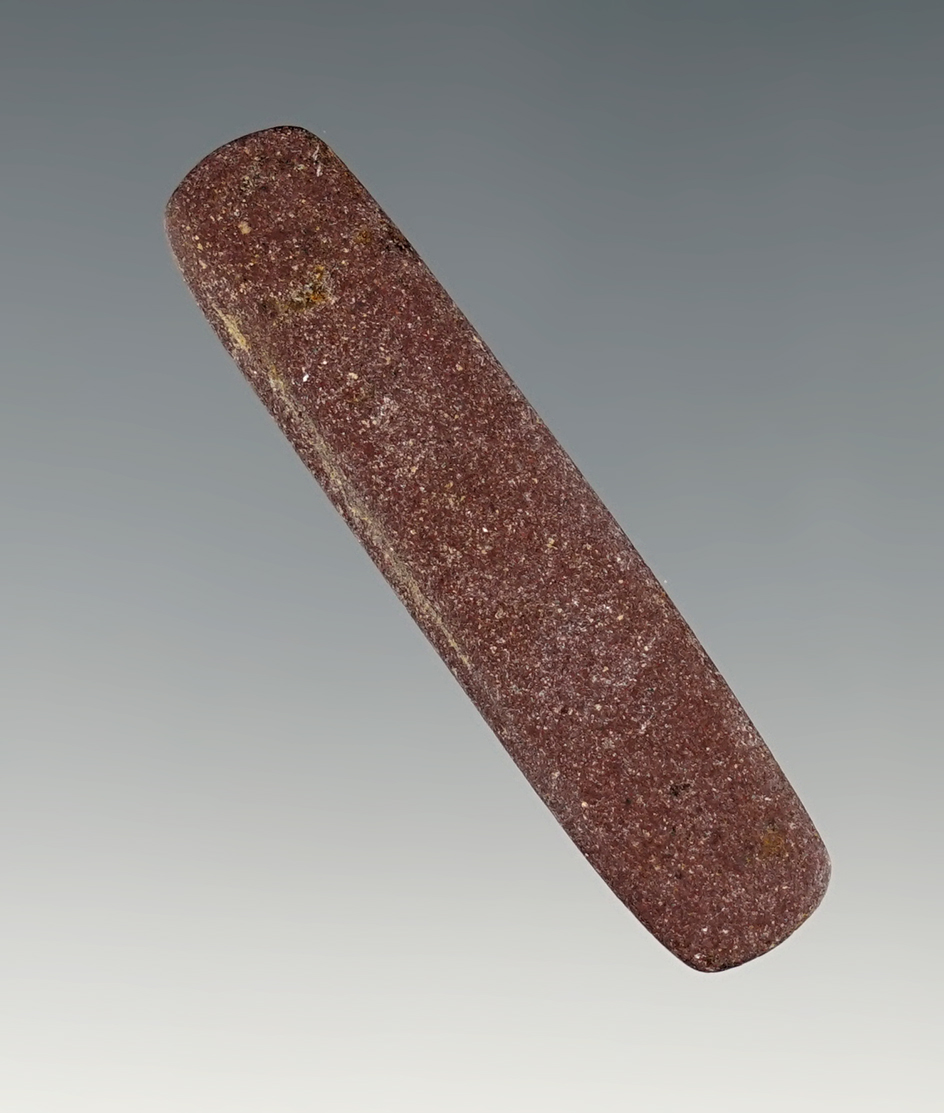 Uniquly styled 1 13/16" polished brown slate artifact.