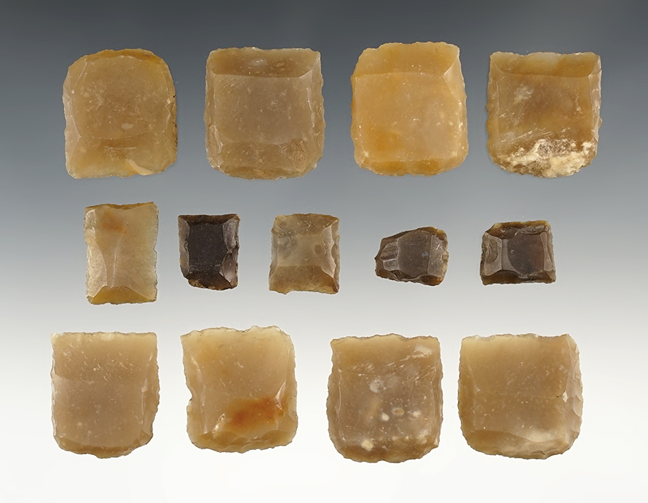 Nice set of 13 French and English Flint lock Gunflints in very nice condition - Maryland area.