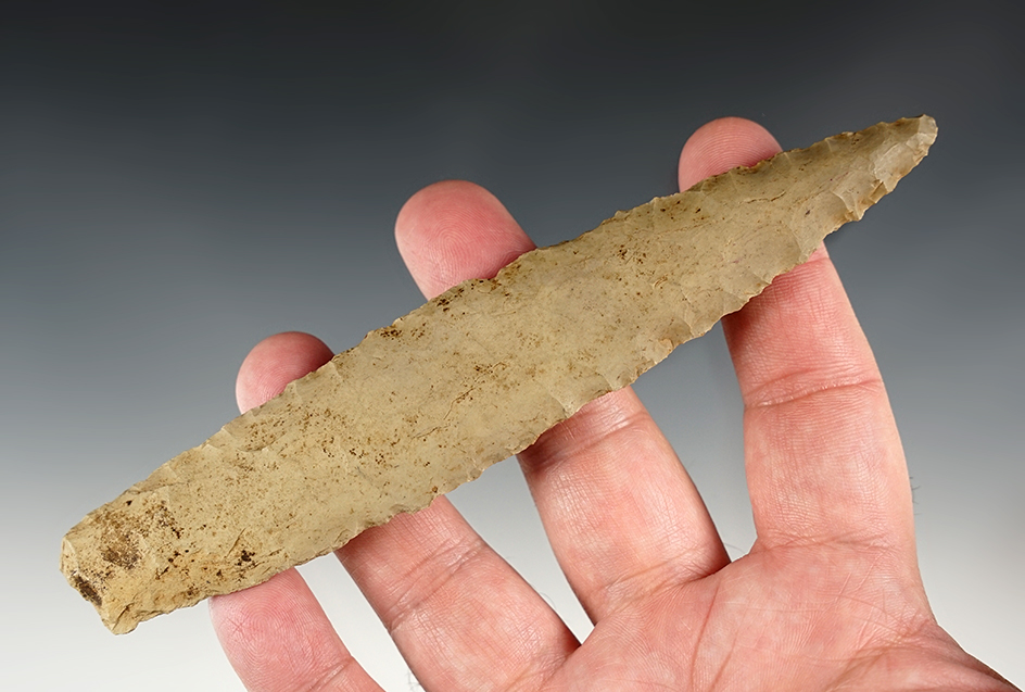 Heavily patinated 6 3/16" Lanceolate - Lindsey Farm, North Bradford, Connecticut. Bennett COA.