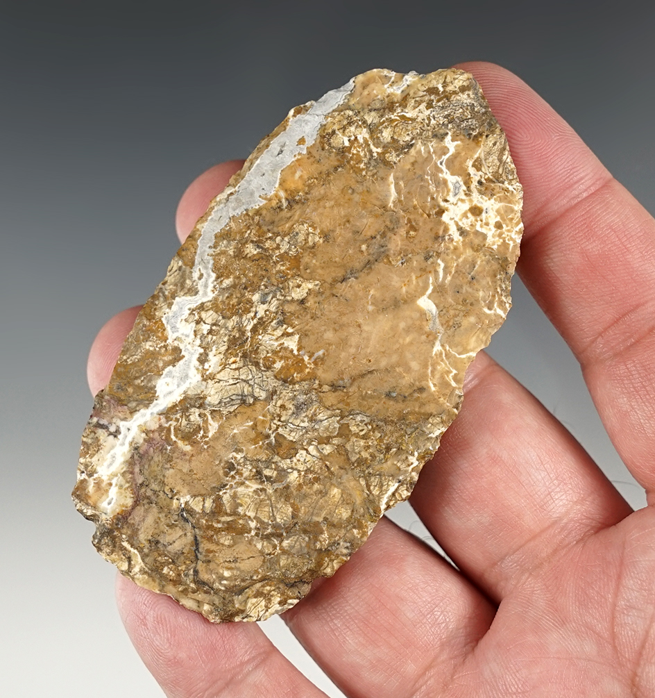 3 7/16" Late Archaic Blade found on the Lindsey Farm, North Bradford, Connecticut. Bennett COA.