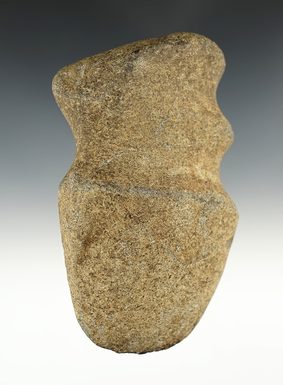 Rare Styled 5 1/8" Double Grooved Axe made from Hardstone.