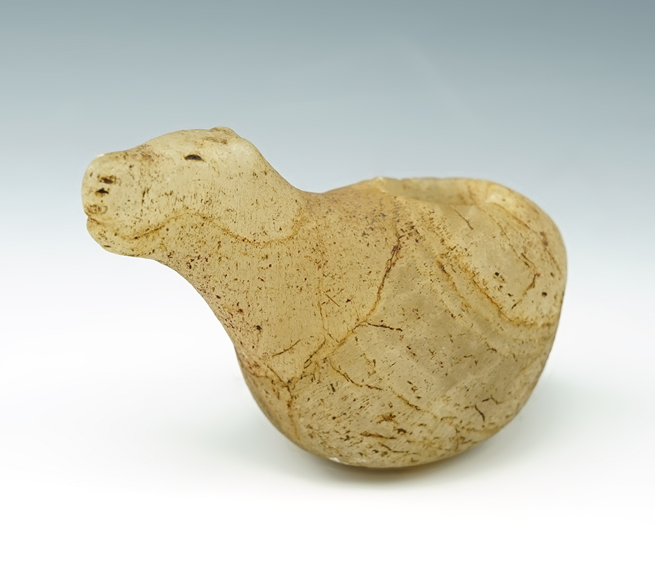 Beautifully patinated 1 7/8" tall Llama Canopa found in Peru.