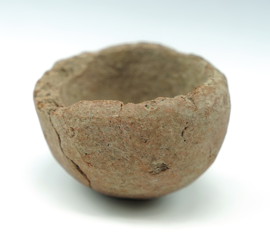 2" Diameter Miniature Pre-Columbian Clay medicine bowl found in Mesoamerica.