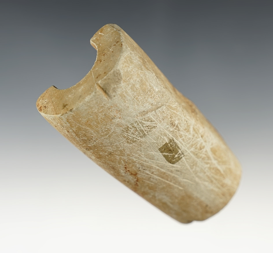 3 1/8" Bannerstone half found in Tennessee. Shows great age on surface.