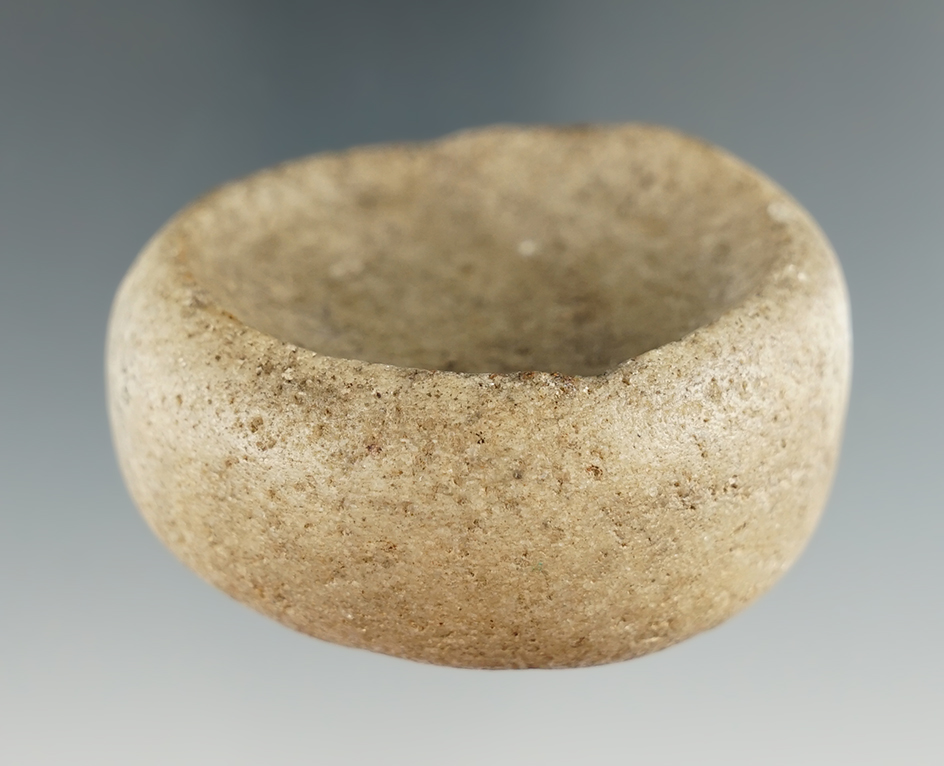 Well defined 2 5/16 Double Cupped Discoidal found in Adams Co., Illinois