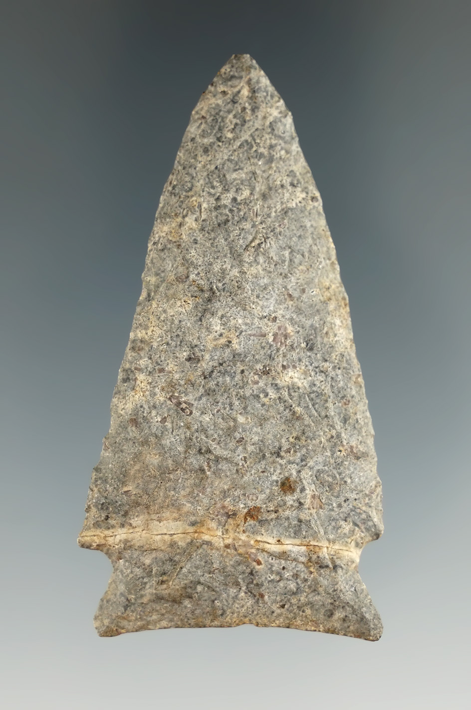 Excellent flaking and style on this 2 5/8" Vosburg Point found near Afton, Shenango Co., NY.