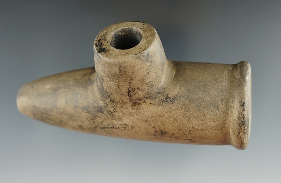 4 7/16" Well styled Stone Pipe found near Rosedale, Jersey Co., Illinois. Ex. Bingman collection.
