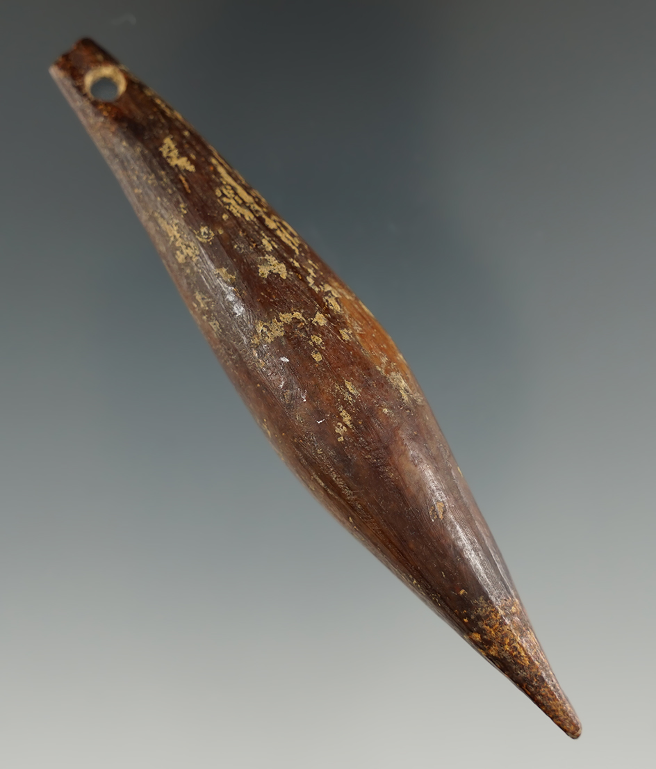 3 7/8" Inuit Bone Line Separator found in Alaska. Comes with a Stermer COA.