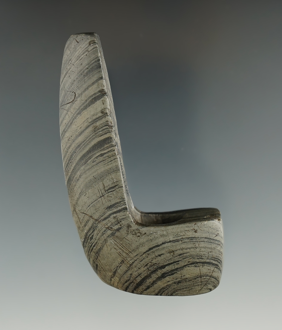 3" Archaic Geniculate found in Williams Co., Ohio. Pictured in Stone Ornaments, page 227.