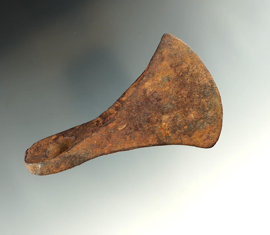 20 1/2" Long stone head Plains style leather wrapped handle club.