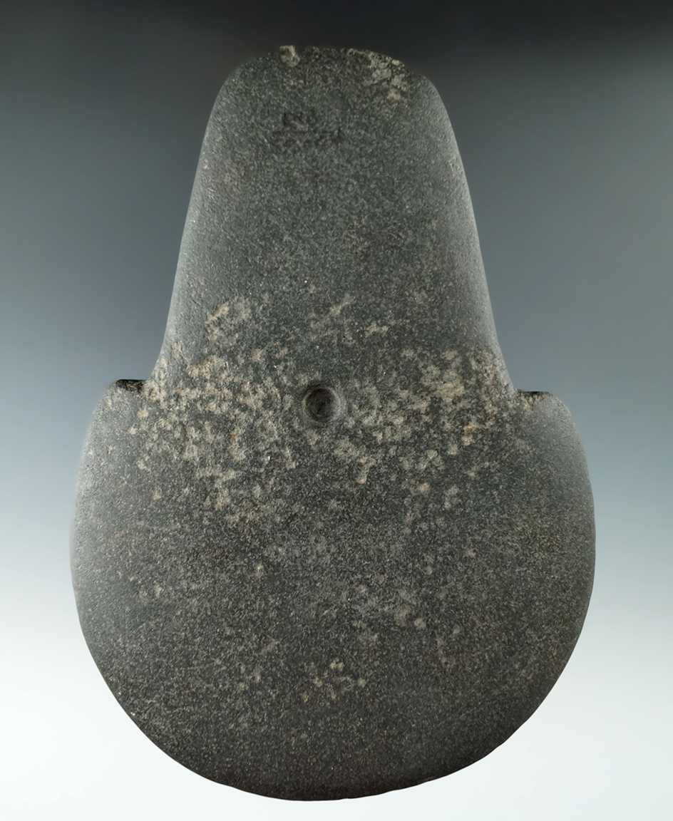 6 3/8" Spud that is partially drilled on both sides. Found in Washington Co., Ohio. Ex. R. Weems.