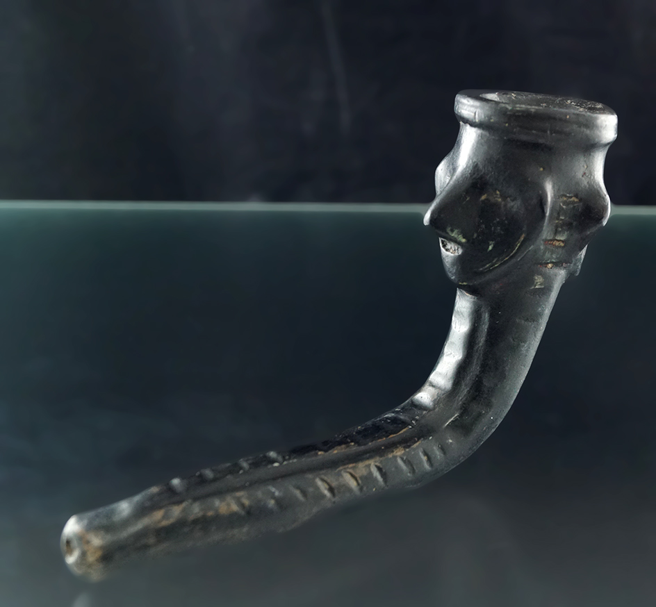 5 1/4" Double Face Pipe with some restoration. Found in New York.