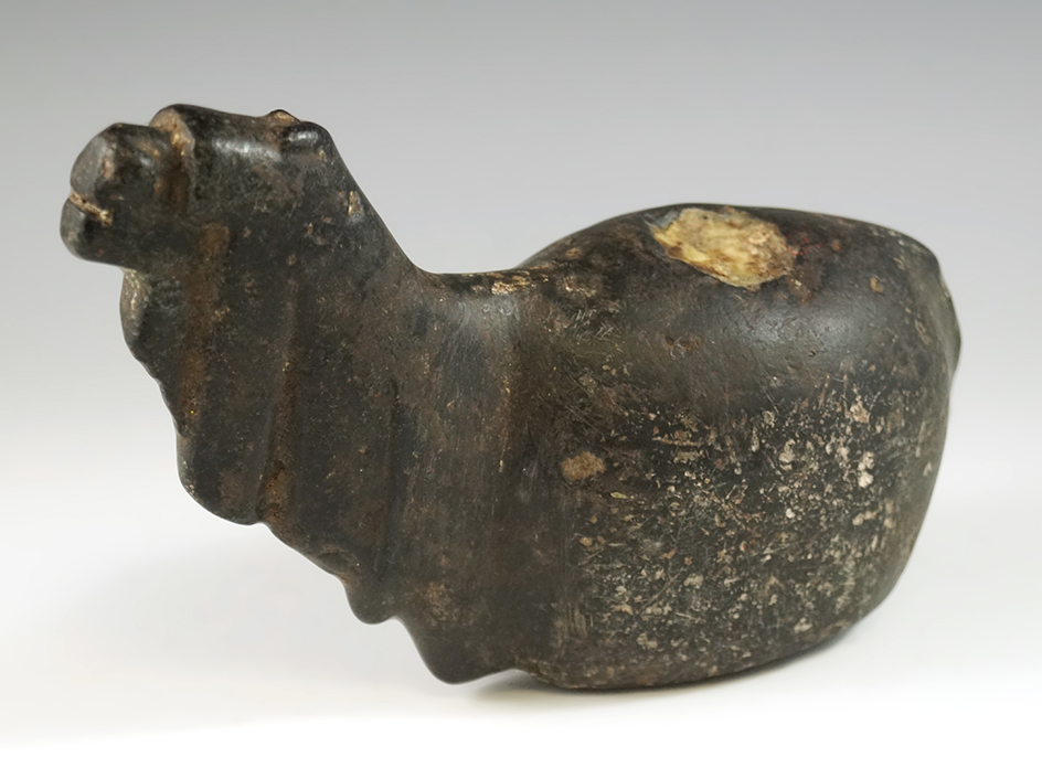 Large! 6 3/4" Long Alpaca Canopa with original offering still in place. Inca culture, found in Peru.