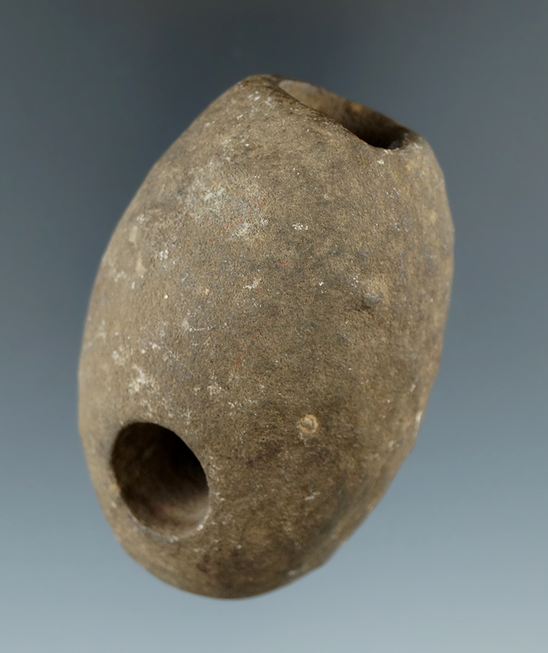 2 3/4" Heavily patinated Sandstone Vase Pipe, found in Hamilton Co., Ohio.  Ex. Gehlbach.