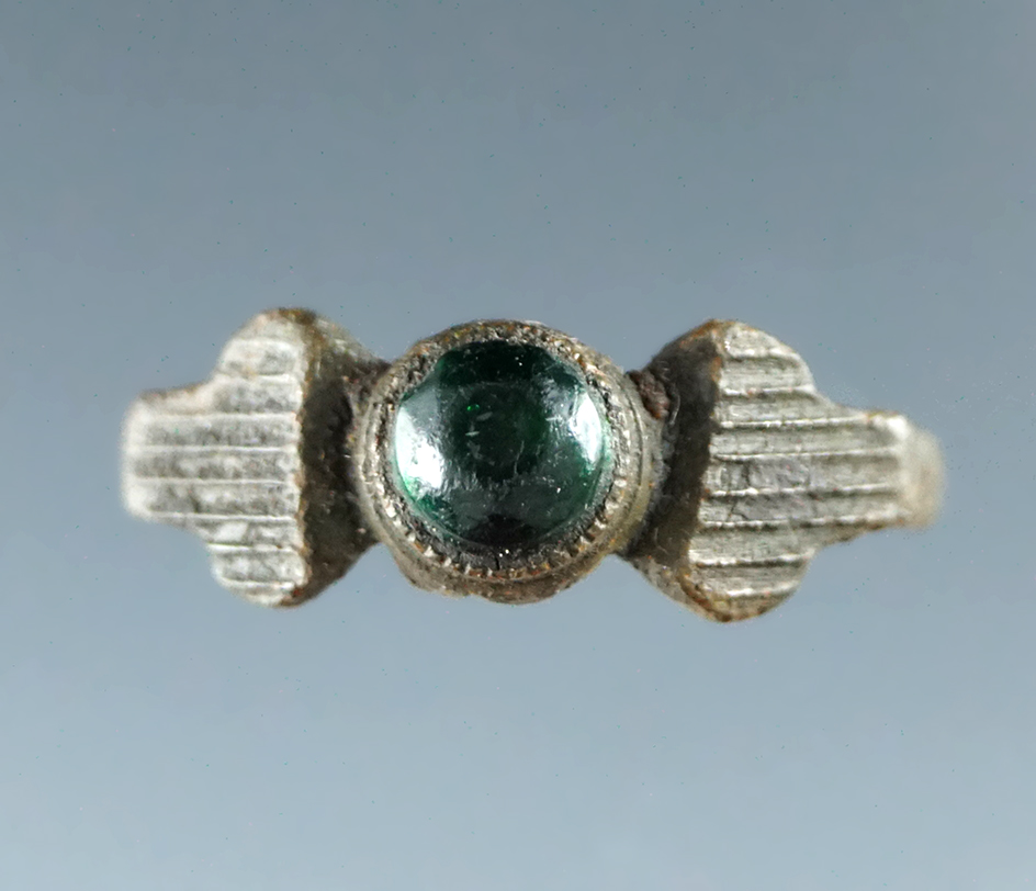 French trade Ring found in Emmett Co., Michigan with original stone.